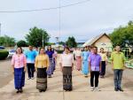 กิจกรรมเข้าแถวเคารพธงชาติสวดมนต์ไหว้พระโรงเรียนผู้สูงอายุ